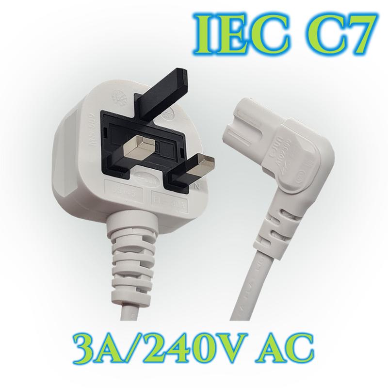 Figure 8 Power Lead – IEC C7 – 5M White – Alfa Traders UK