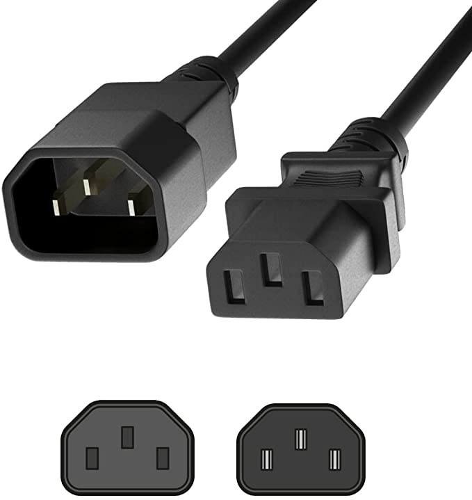 Power Cable - IEC C14 to IEC C13 - 2M Black
